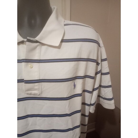Vintage Polo Ralph Lauren Shirt Men’s 3XL Big White Blue Pony Logo Preppy Y2K - Picture 6 of 13